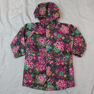 Children's Place Rain Coat Size 4T Rainwear Jacket Ready for Rain Pink Cupcake